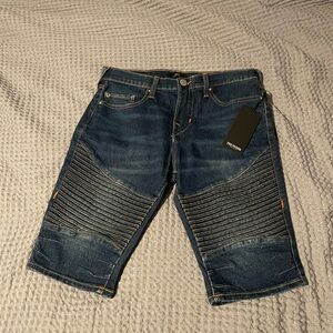 True Religion Rocco Moto Jean Shorts